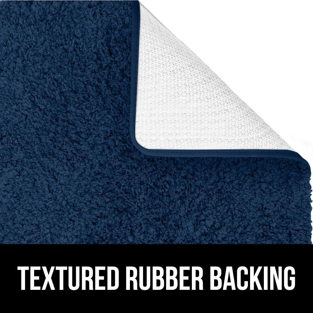 imageGORILLA GRIP Bathroom Rugs Ultra Soft Absorbent Mat Thick Plush Bath Rug Machine Washable Microfiber Quick Dry Mats for Shower Bathtub and Floor Home Decor Accessories 24x17 GreyNavy Blue