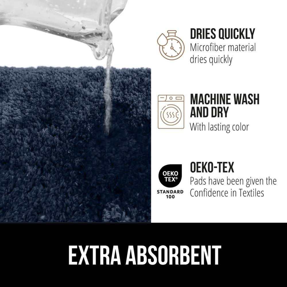 imageGORILLA GRIP Bathroom Rugs Ultra Soft Absorbent Mat Thick Plush Bath Rug Machine Washable Microfiber Quick Dry Mats for Shower Bathtub and Floor Home Decor Accessories 24x17 GreyNavy Blue