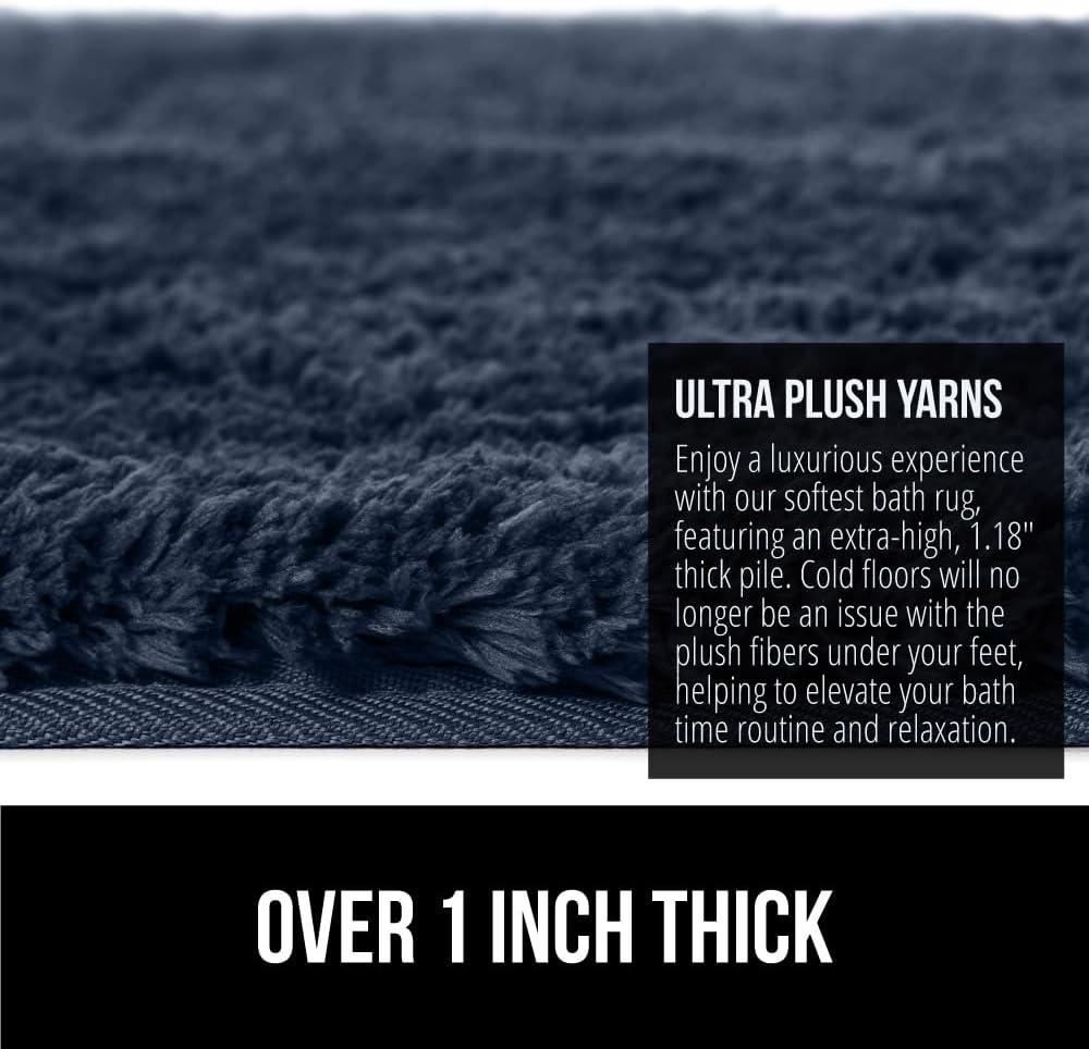 imageGORILLA GRIP Bathroom Rugs Ultra Soft Absorbent Mat Thick Plush Bath Rug Machine Washable Microfiber Quick Dry Mats for Shower Bathtub and Floor Home Decor Accessories 24x17 GreyIndigo