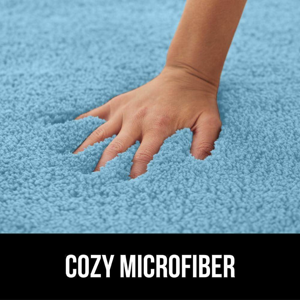 imageGORILLA GRIP Bathroom Rugs Ultra Soft Absorbent Mat Thick Plush Bath Rug Machine Washable Microfiber Quick Dry Mats for Shower Bathtub and Floor Home Decor Accessories 24x17 GreySky Blue