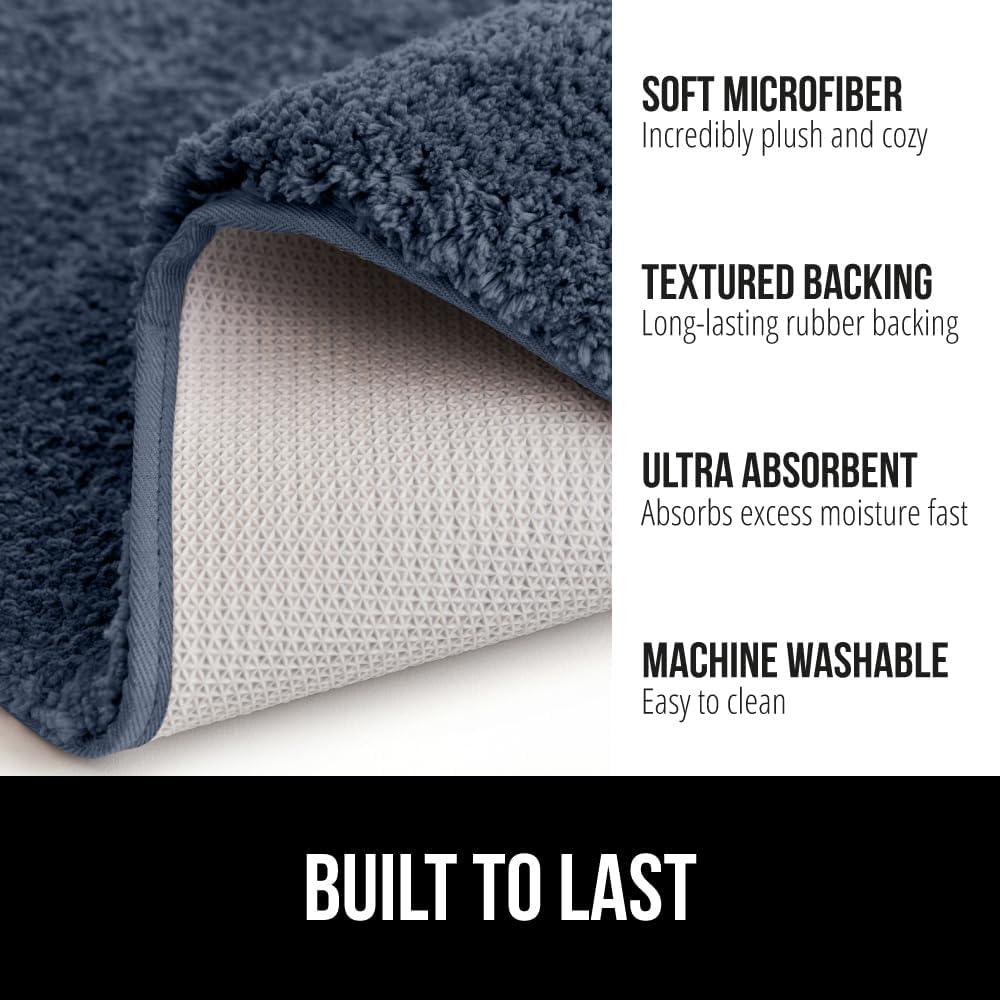imageGORILLA GRIP Bathroom Rugs Ultra Soft Absorbent Mat Thick Plush Bath Rug Machine Washable Microfiber Quick Dry Mats for Shower Bathtub and Floor Home Decor Accessories 24x17 GreyIndigo