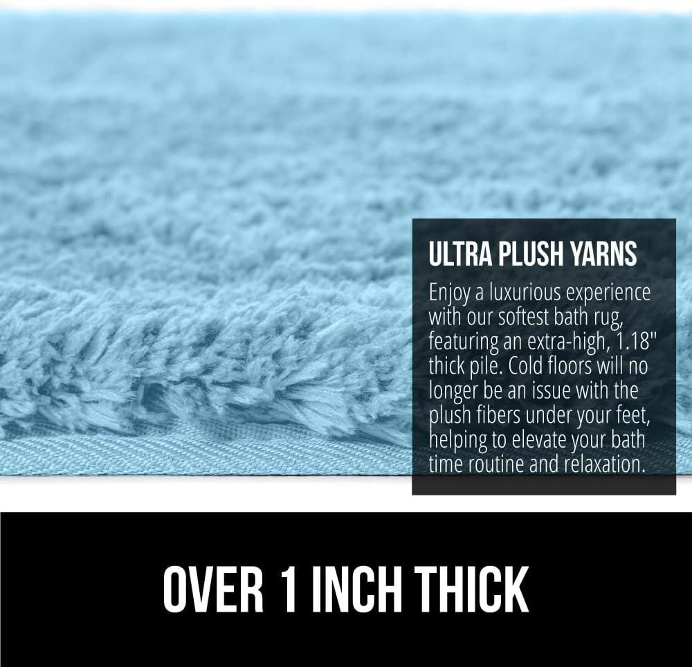 imageGORILLA GRIP Bathroom Rugs Ultra Soft Absorbent Mat Thick Plush Bath Rug Machine Washable Microfiber Quick Dry Mats for Shower Bathtub and Floor Home Decor Accessories 24x17 GreySky Blue