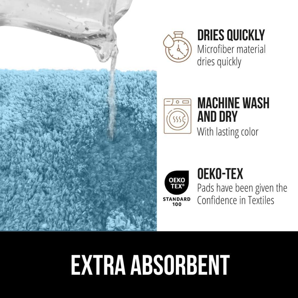 imageGORILLA GRIP Bathroom Rugs Ultra Soft Absorbent Mat Thick Plush Bath Rug Machine Washable Microfiber Quick Dry Mats for Shower Bathtub and Floor Home Decor Accessories 24x17 GreySky Blue