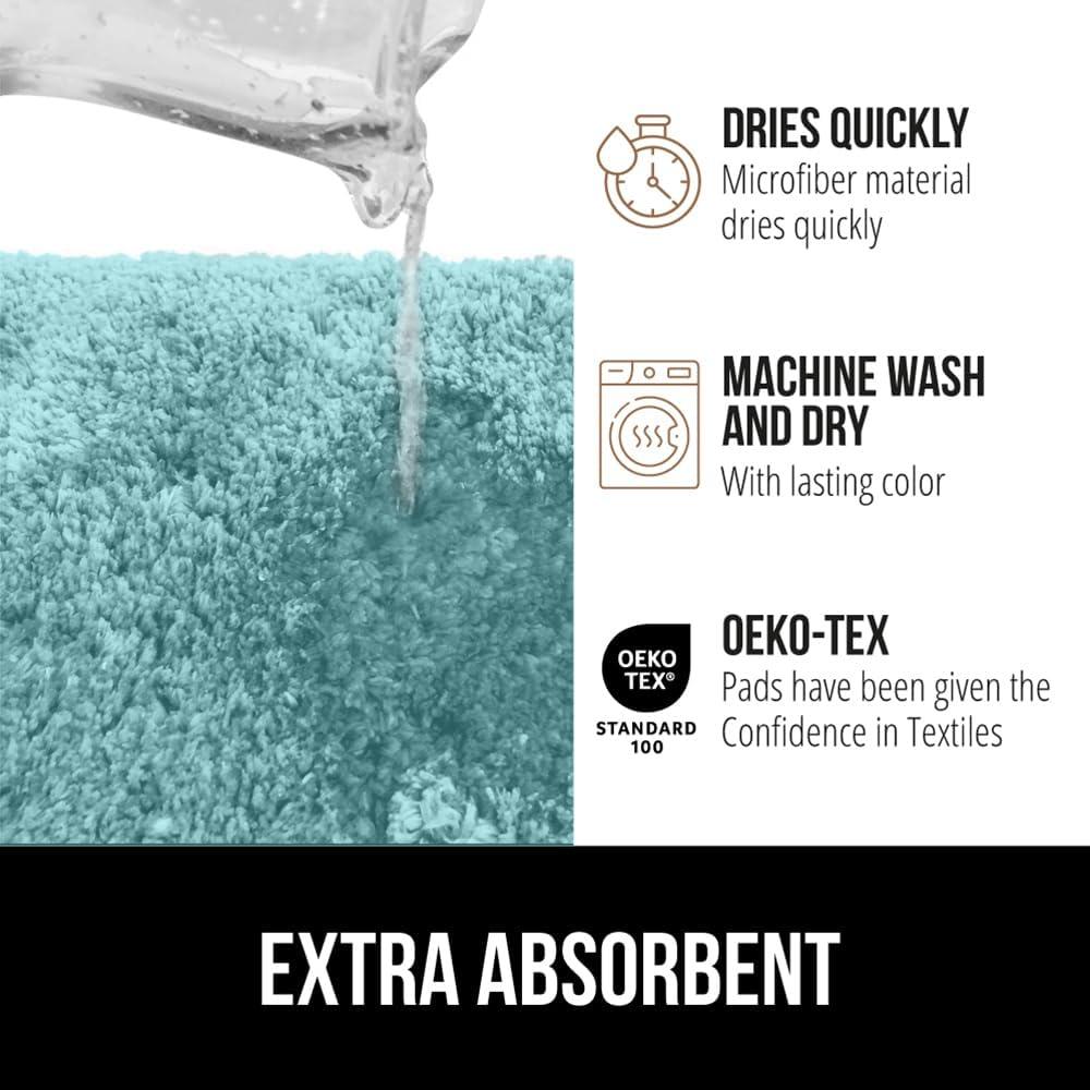 imageGORILLA GRIP Bathroom Rugs Ultra Soft Absorbent Mat Thick Plush Bath Rug Machine Washable Microfiber Quick Dry Mats for Shower Bathtub and Floor Home Decor Accessories 24x17 GreySpa Blue