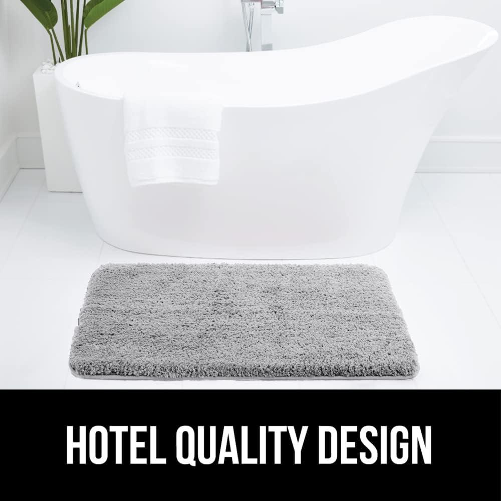 imageGORILLA GRIP Bathroom Rugs Ultra Soft Absorbent Mat Thick Plush Bath Rug Machine Washable Microfiber Quick Dry Mats for Shower Bathtub and Floor Home Decor Accessories 24x17 GreyLight Gray