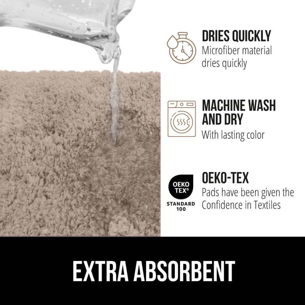 imageGORILLA GRIP Bathroom Rugs Ultra Soft Absorbent Mat Thick Plush Bath Rug Machine Washable Microfiber Quick Dry Mats for Shower Bathtub and Floor Home Decor Accessories 24x17 GreyBeige