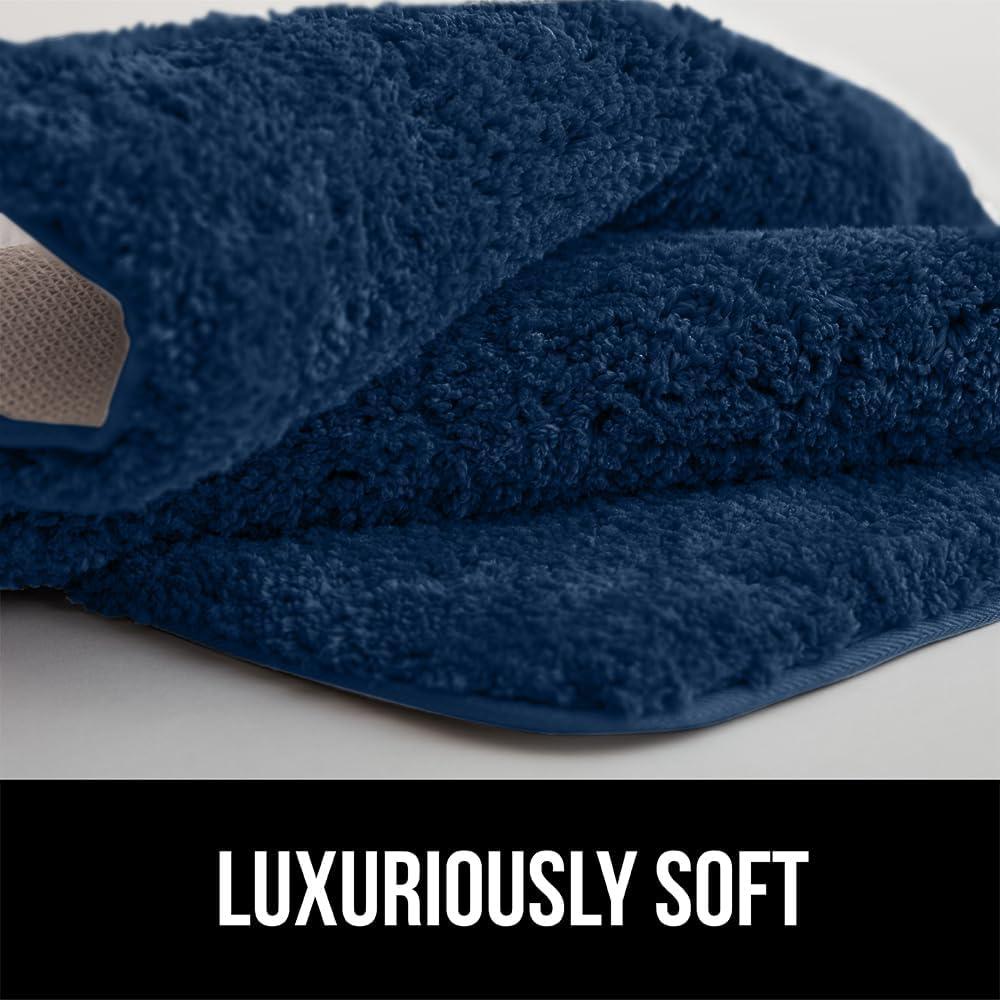 imageGORILLA GRIP Bathroom Rugs Ultra Soft Absorbent Mat Thick Plush Bath Rug Machine Washable Microfiber Quick Dry Mats for Shower Bathtub and Floor Home Decor Accessories 24x17 GreyNavy Blue
