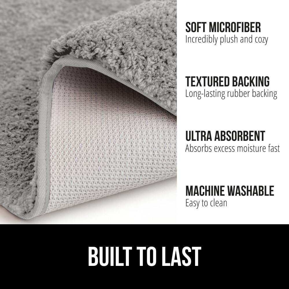 imageGORILLA GRIP Bathroom Rugs Ultra Soft Absorbent Mat Thick Plush Bath Rug Machine Washable Microfiber Quick Dry Mats for Shower Bathtub and Floor Home Decor Accessories 24x17 GreyLight Gray