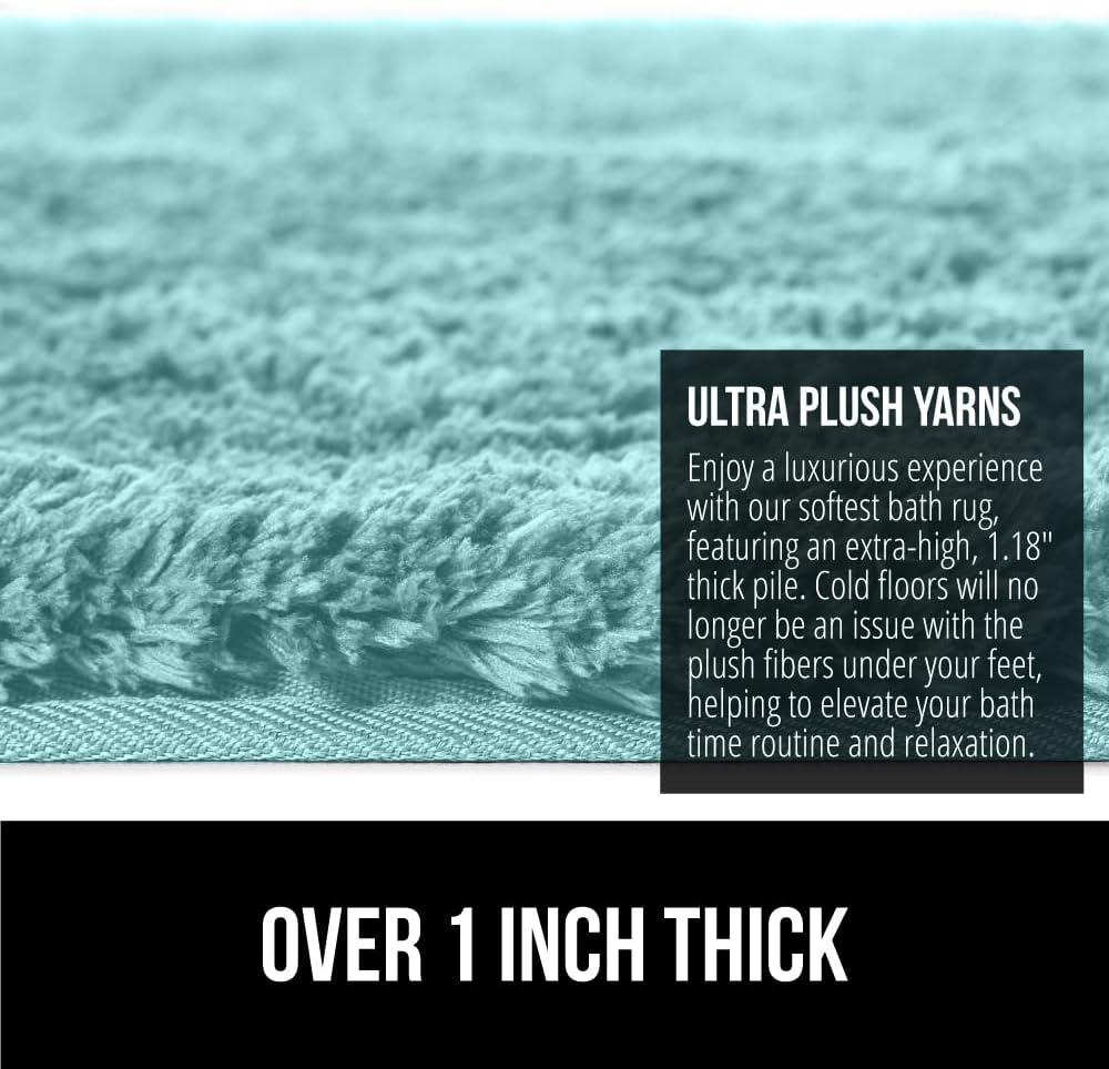 imageGORILLA GRIP Bathroom Rugs Ultra Soft Absorbent Mat Thick Plush Bath Rug Machine Washable Microfiber Quick Dry Mats for Shower Bathtub and Floor Home Decor Accessories 24x17 GreySpa Blue