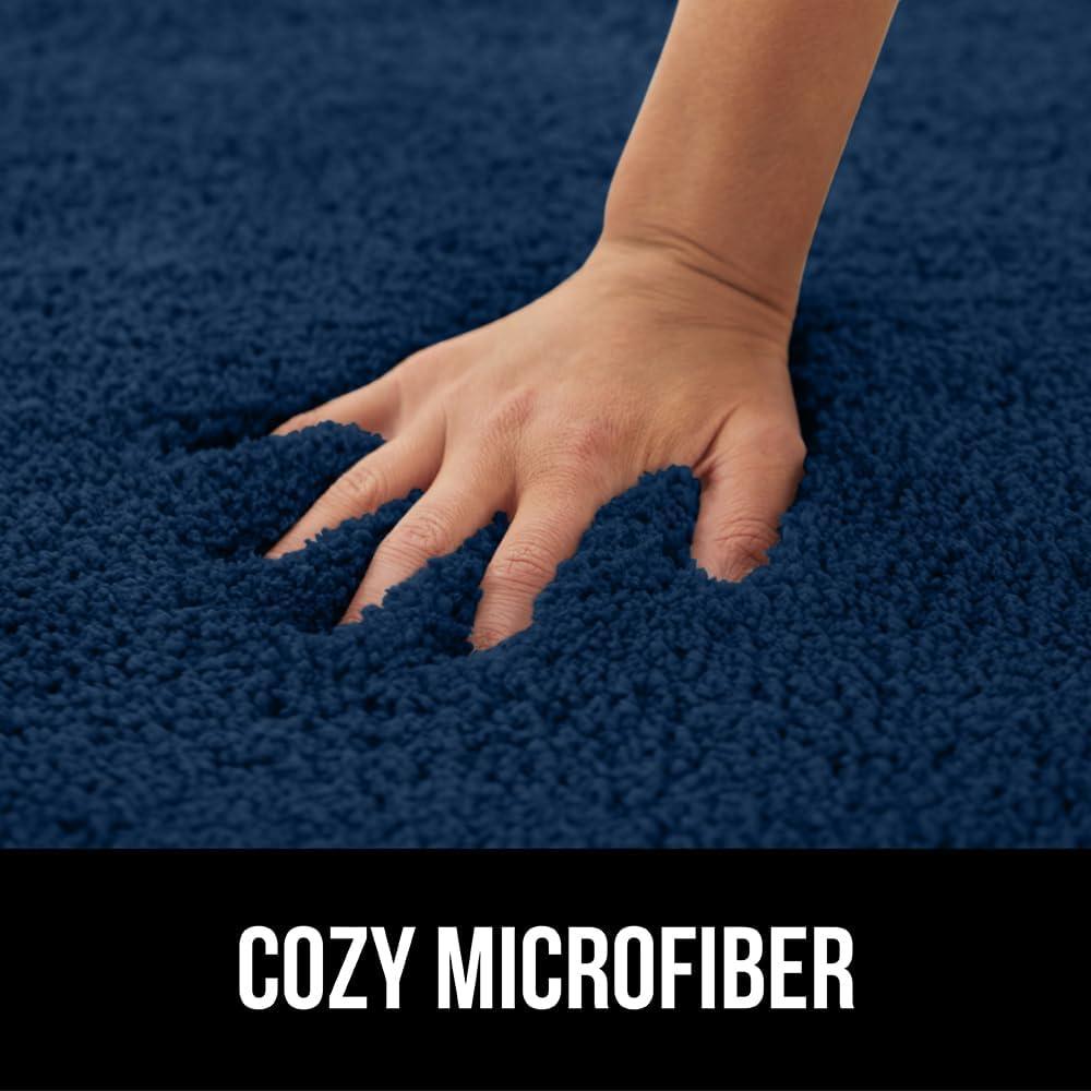 imageGORILLA GRIP Bathroom Rugs Ultra Soft Absorbent Mat Thick Plush Bath Rug Machine Washable Microfiber Quick Dry Mats for Shower Bathtub and Floor Home Decor Accessories 24x17 GreyNavy Blue