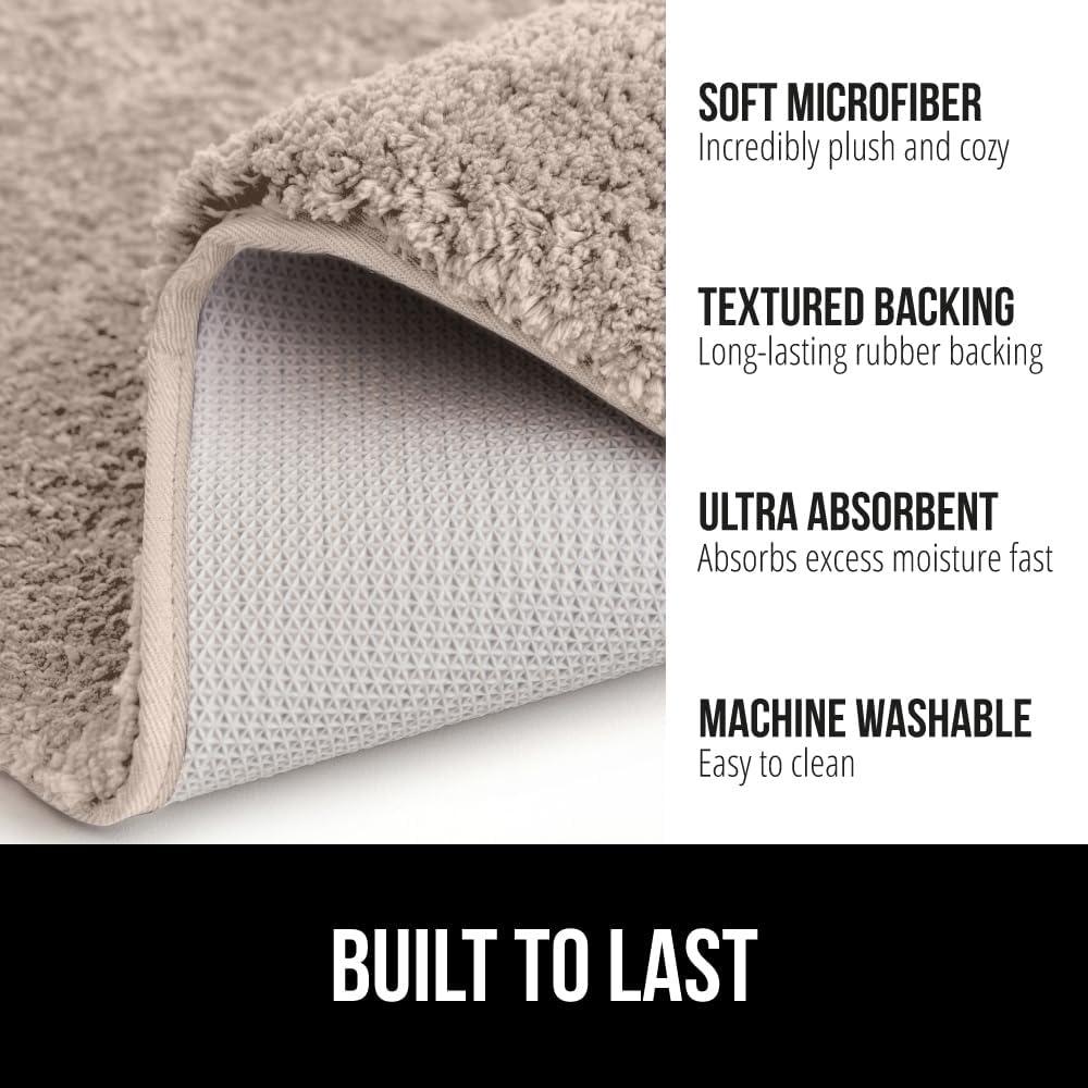 imageGORILLA GRIP Bathroom Rugs Ultra Soft Absorbent Mat Thick Plush Bath Rug Machine Washable Microfiber Quick Dry Mats for Shower Bathtub and Floor Home Decor Accessories 24x17 GreyBeige
