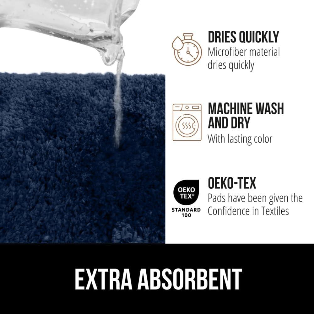 imageGORILLA GRIP Bathroom Rugs Ultra Soft Absorbent Mat Thick Plush Bath Rug Machine Washable Microfiber Quick Dry Mats for Shower Bathtub and Floor Home Decor Accessories 24x17 GreyIndigo