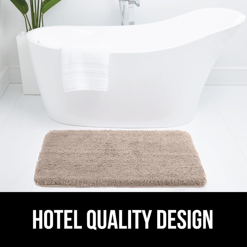 imageGORILLA GRIP Bathroom Rugs Ultra Soft Absorbent Mat Thick Plush Bath Rug Machine Washable Microfiber Quick Dry Mats for Shower Bathtub and Floor Home Decor Accessories 24x17 GreyBeige