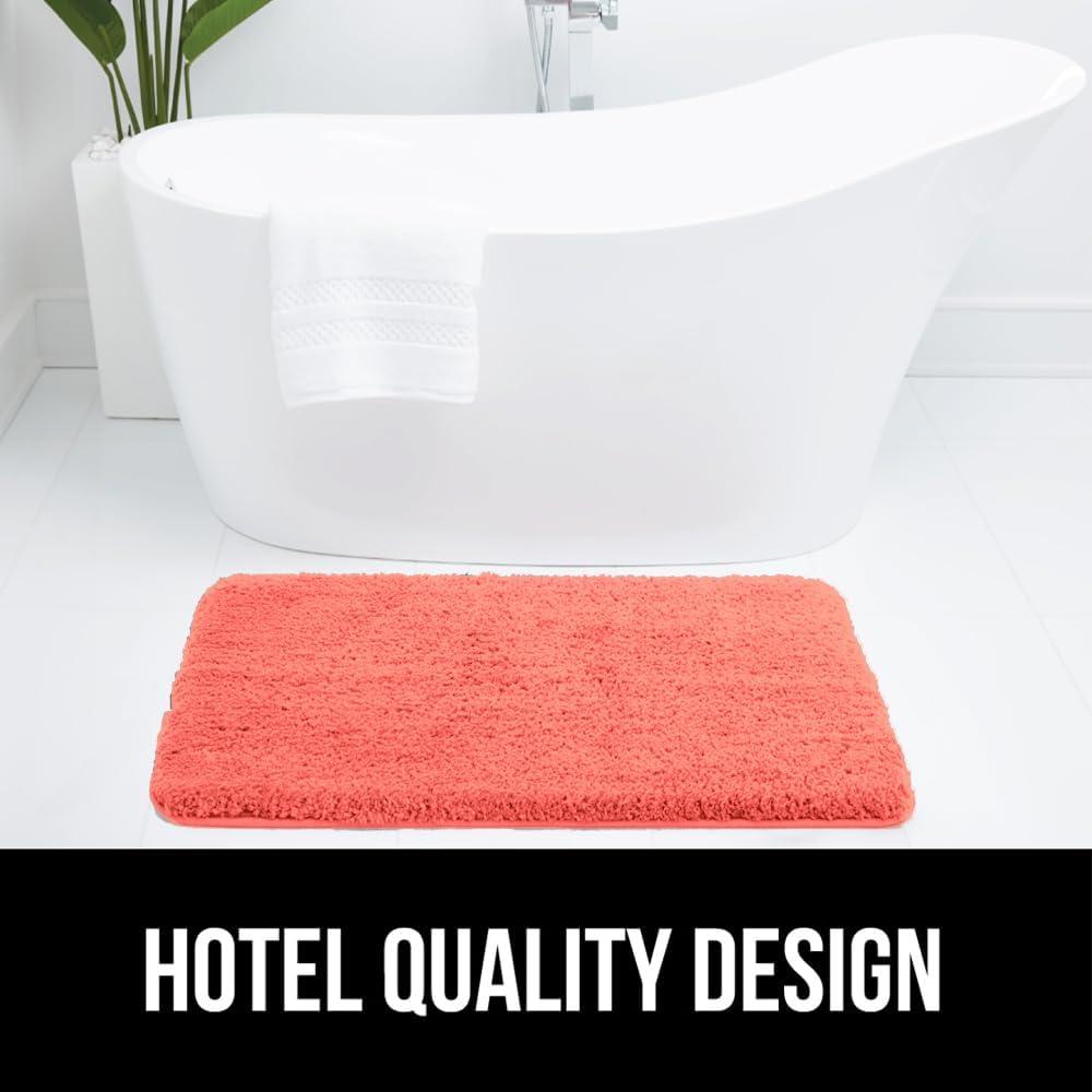 imageGORILLA GRIP Bathroom Rugs Ultra Soft Absorbent Mat Thick Plush Bath Rug Machine Washable Microfiber Quick Dry Mats for Shower Bathtub and Floor Home Decor Accessories 24x17 GreyCoral