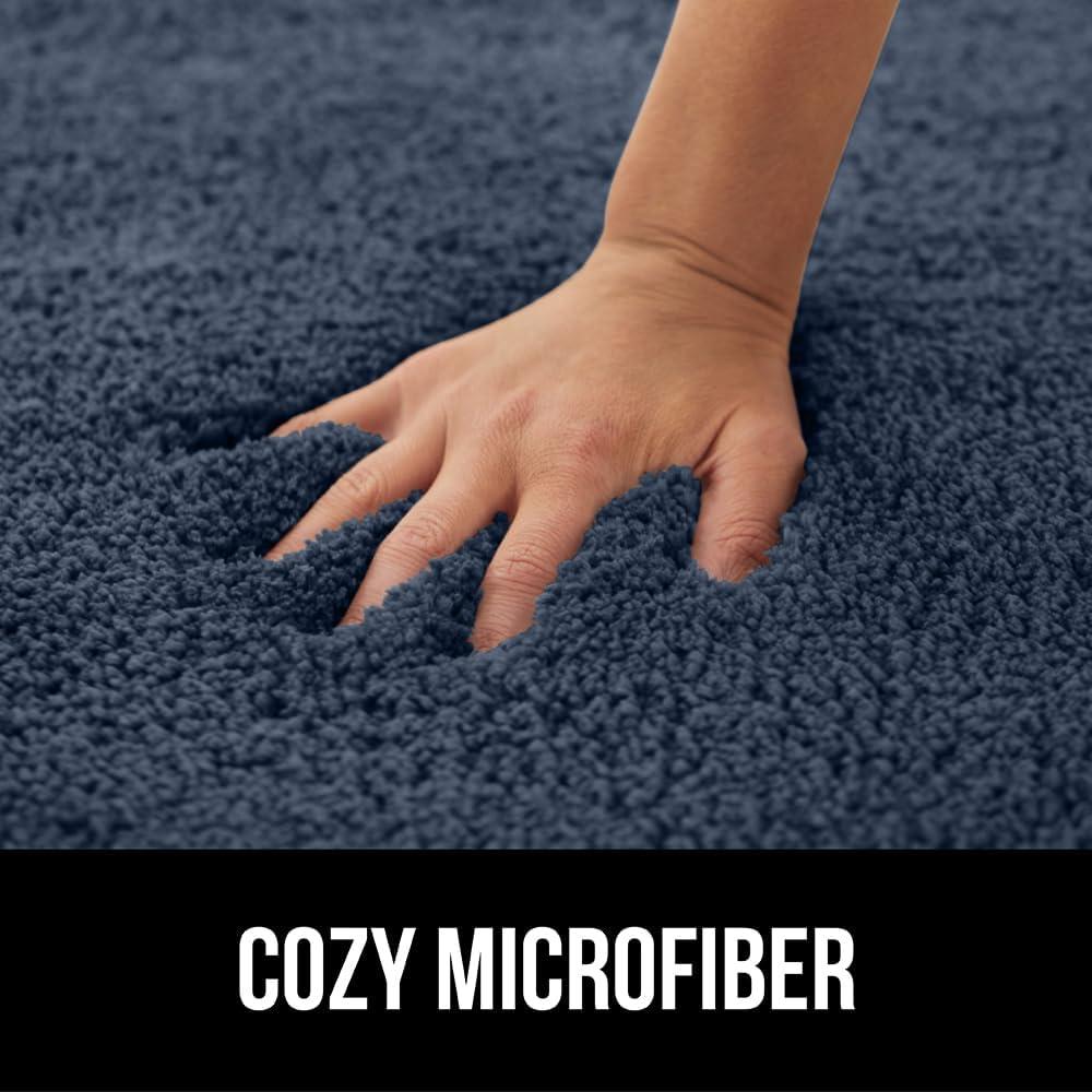 imageGORILLA GRIP Bathroom Rugs Ultra Soft Absorbent Mat Thick Plush Bath Rug Machine Washable Microfiber Quick Dry Mats for Shower Bathtub and Floor Home Decor Accessories 24x17 GreyIndigo