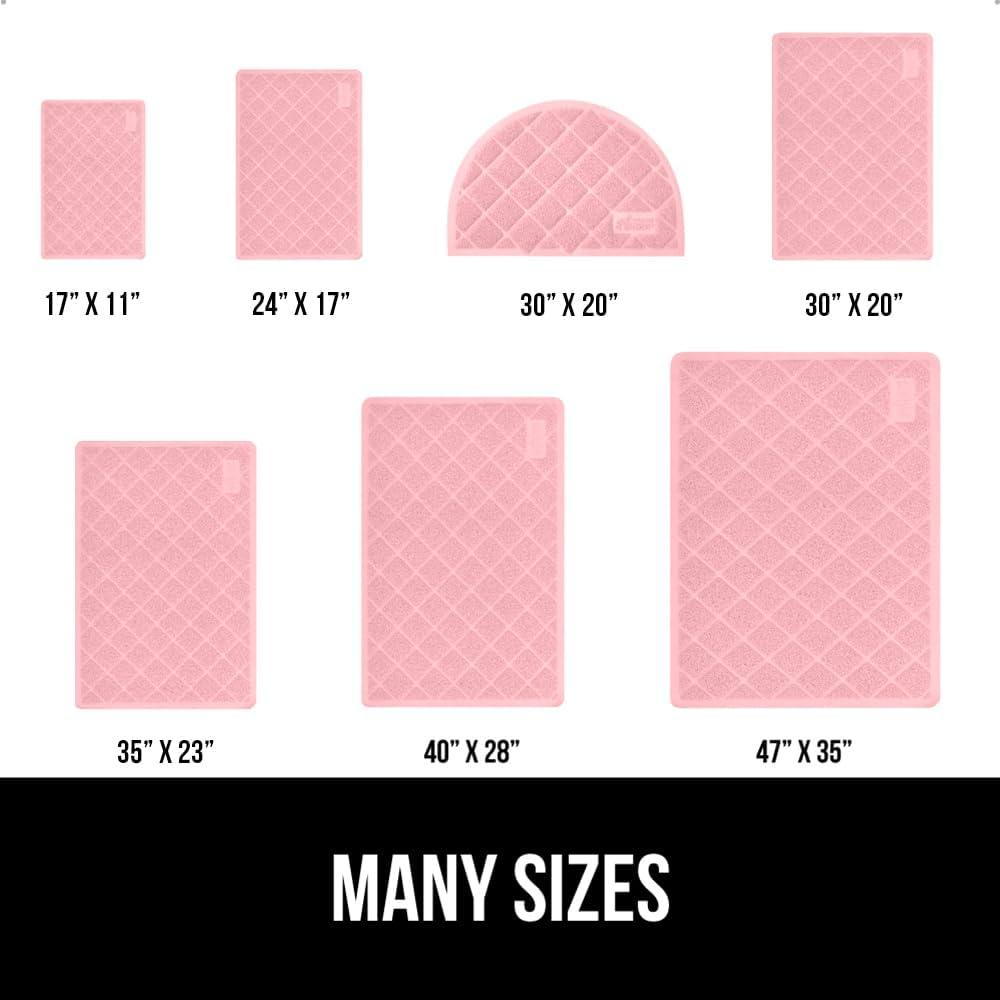 imageGORILLA GRIP Cat Litter Box Mat 35x23 Water Resistant US Designed Kitty Litter Trapping Mats Easy to Clean Scatter Control Less Mess and Clean Floors Kitten Supplies for Indoor Cats GrayLight Pink
