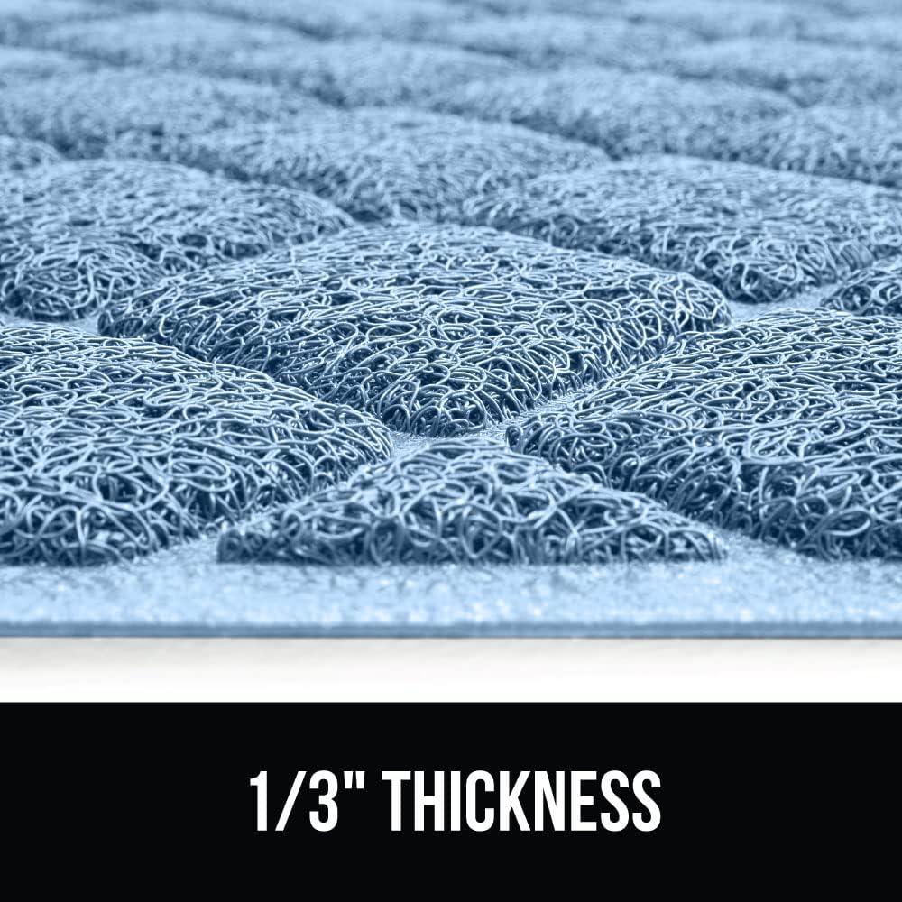 imageGORILLA GRIP Cat Litter Box Mat 35x23 Water Resistant US Designed Kitty Litter Trapping Mats Easy to Clean Scatter Control Less Mess and Clean Floors Kitten Supplies for Indoor Cats GrayLight Blue