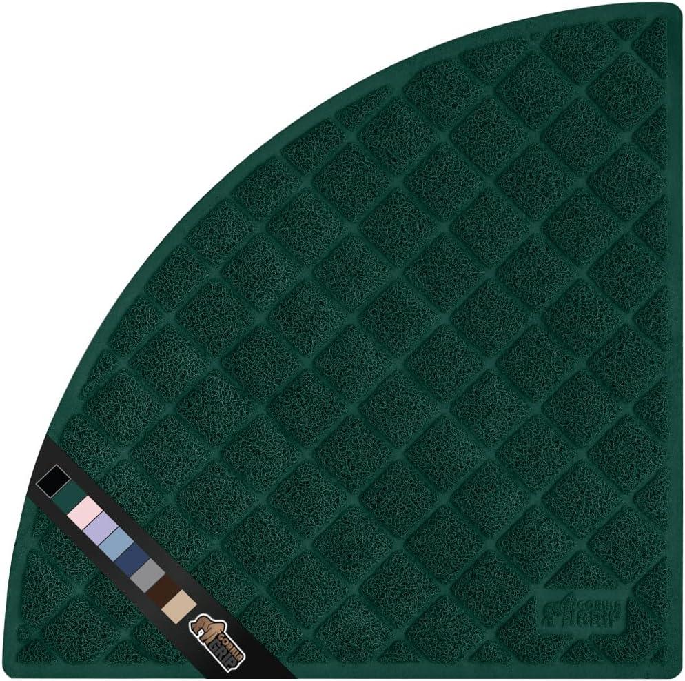 imageGORILLA GRIP Cat Litter Box Mat 35x23 Water Resistant US Designed Kitty Litter Trapping Mats Easy to Clean Scatter Control Less Mess and Clean Floors Kitten Supplies for Indoor Cats GrayHunter Green