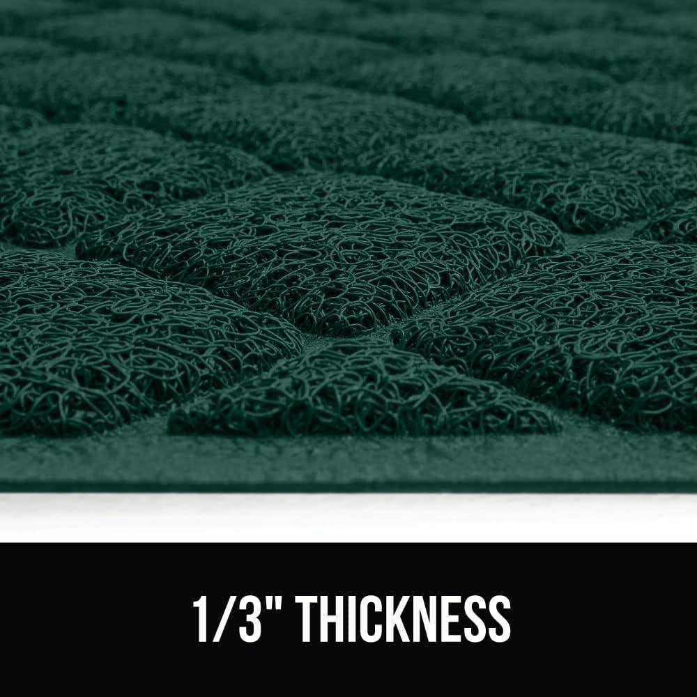 imageGORILLA GRIP Cat Litter Box Mat 35x23 Water Resistant US Designed Kitty Litter Trapping Mats Easy to Clean Scatter Control Less Mess and Clean Floors Kitten Supplies for Indoor Cats GrayHunter Green