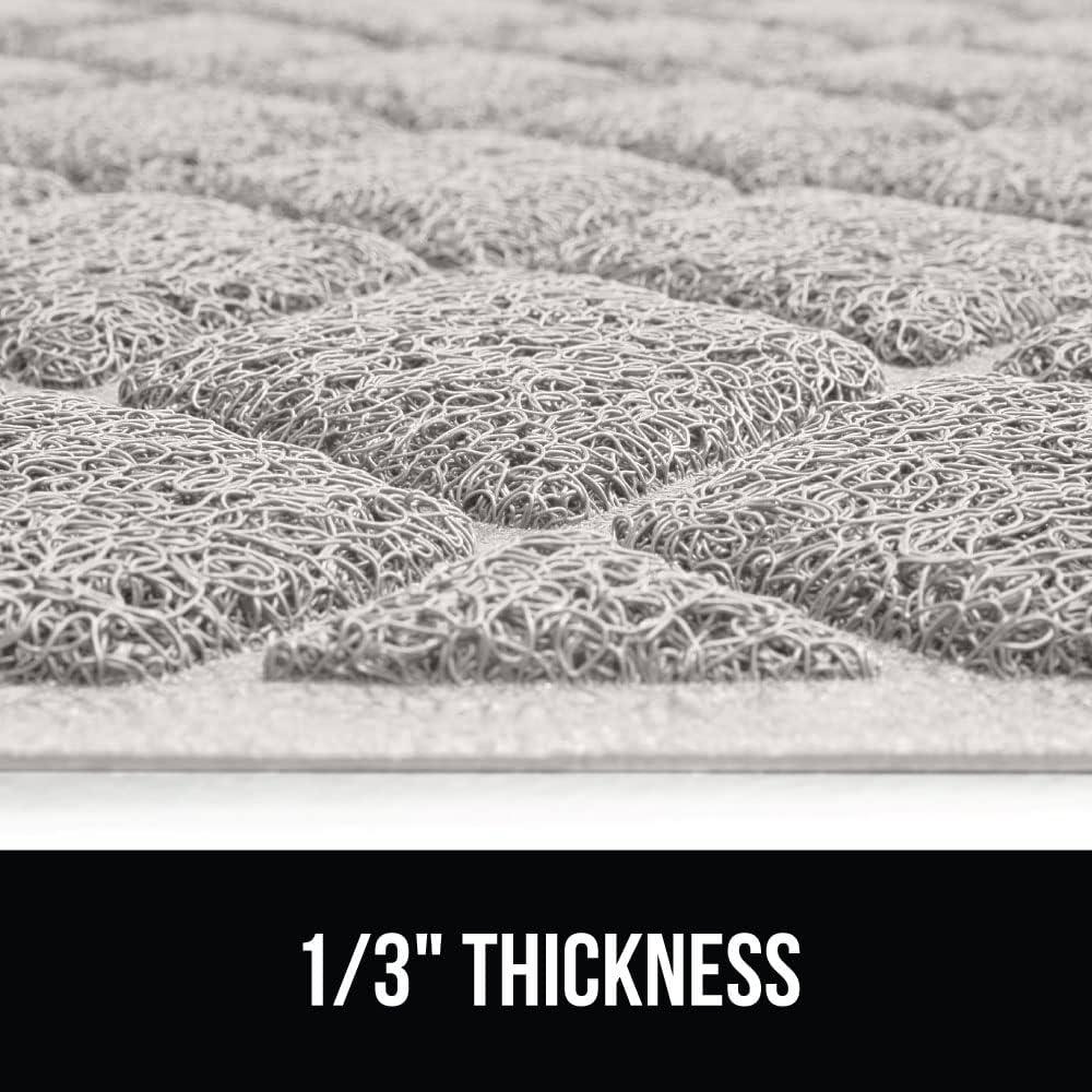 imageGORILLA GRIP Cat Litter Box Mat 35x23 Water Resistant US Designed Kitty Litter Trapping Mats Easy to Clean Scatter Control Less Mess and Clean Floors Kitten Supplies for Indoor Cats GrayLight Gray