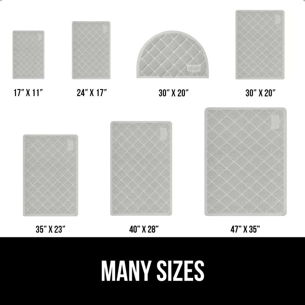 imageGORILLA GRIP Cat Litter Box Mat 35x23 Water Resistant US Designed Kitty Litter Trapping Mats Easy to Clean Scatter Control Less Mess and Clean Floors Kitten Supplies for Indoor Cats GrayLight Gray