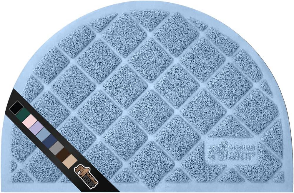 imageGORILLA GRIP Cat Litter Box Mat 35x23 Water Resistant US Designed Kitty Litter Trapping Mats Easy to Clean Scatter Control Less Mess and Clean Floors Kitten Supplies for Indoor Cats GrayLight Blue