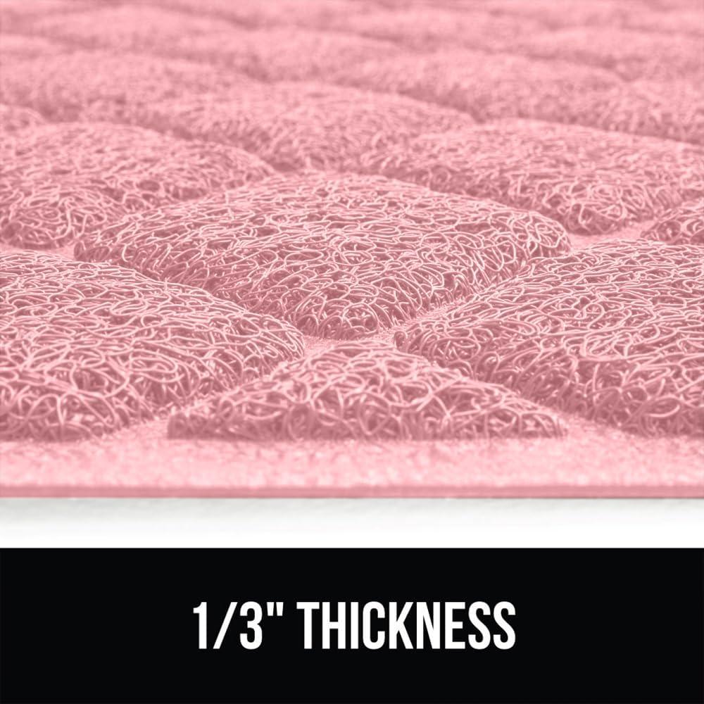 imageGORILLA GRIP Cat Litter Box Mat 35x23 Water Resistant US Designed Kitty Litter Trapping Mats Easy to Clean Scatter Control Less Mess and Clean Floors Kitten Supplies for Indoor Cats GrayLight Pink