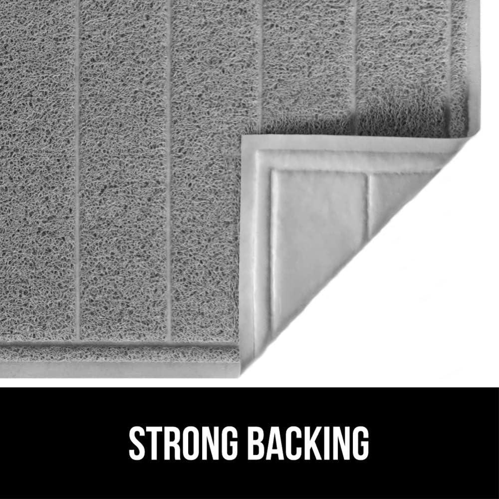 imageGORILLA GRIP Dirt Grabber Mesh Doormat LowProfile Stain and Fade Resistant Heavy Duty Quick Dry Striped Doormats Mats for Indoor or Outdoor Entry Shoe Scraper Garage Entrance Mat 47x35 Dark GrayGrey
