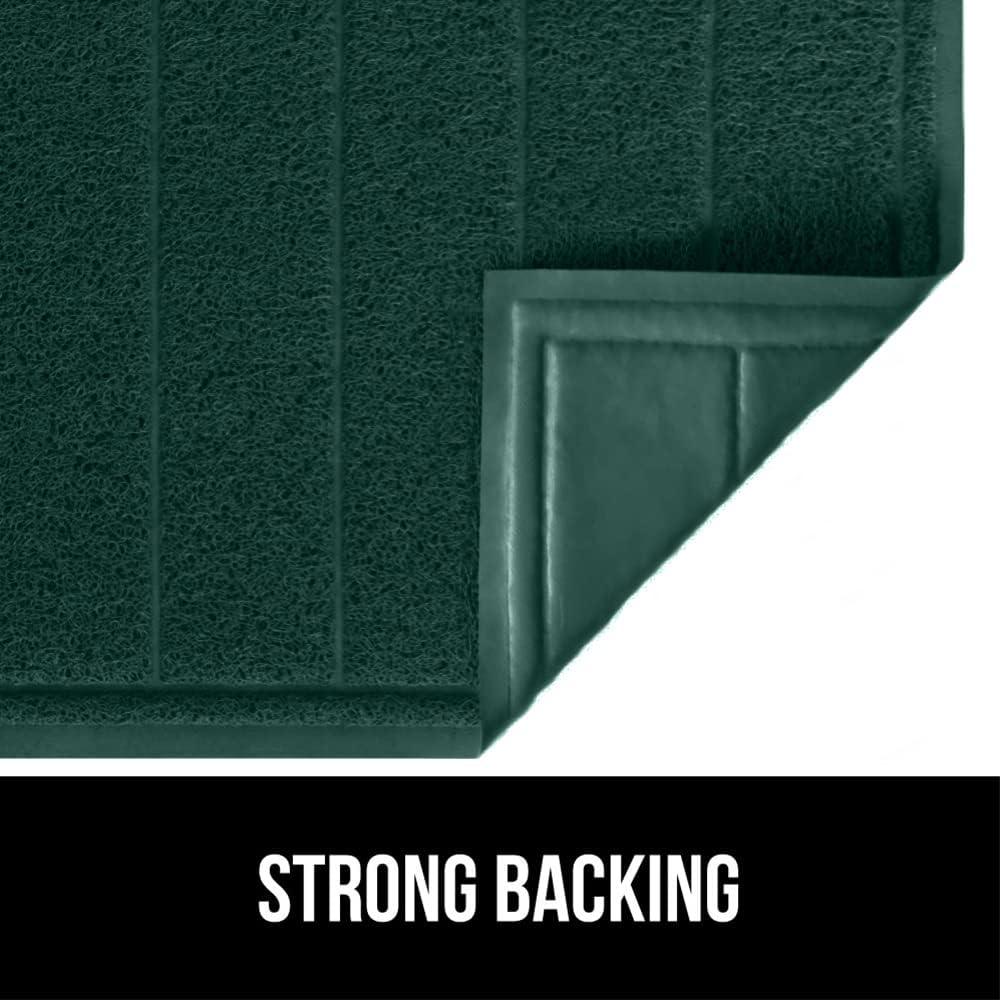 imageGORILLA GRIP Dirt Grabber Mesh Doormat LowProfile Stain and Fade Resistant Heavy Duty Quick Dry Striped Doormats Mats for Indoor or Outdoor Entry Shoe Scraper Garage Entrance Mat 47x35 Dark GrayHunter Green