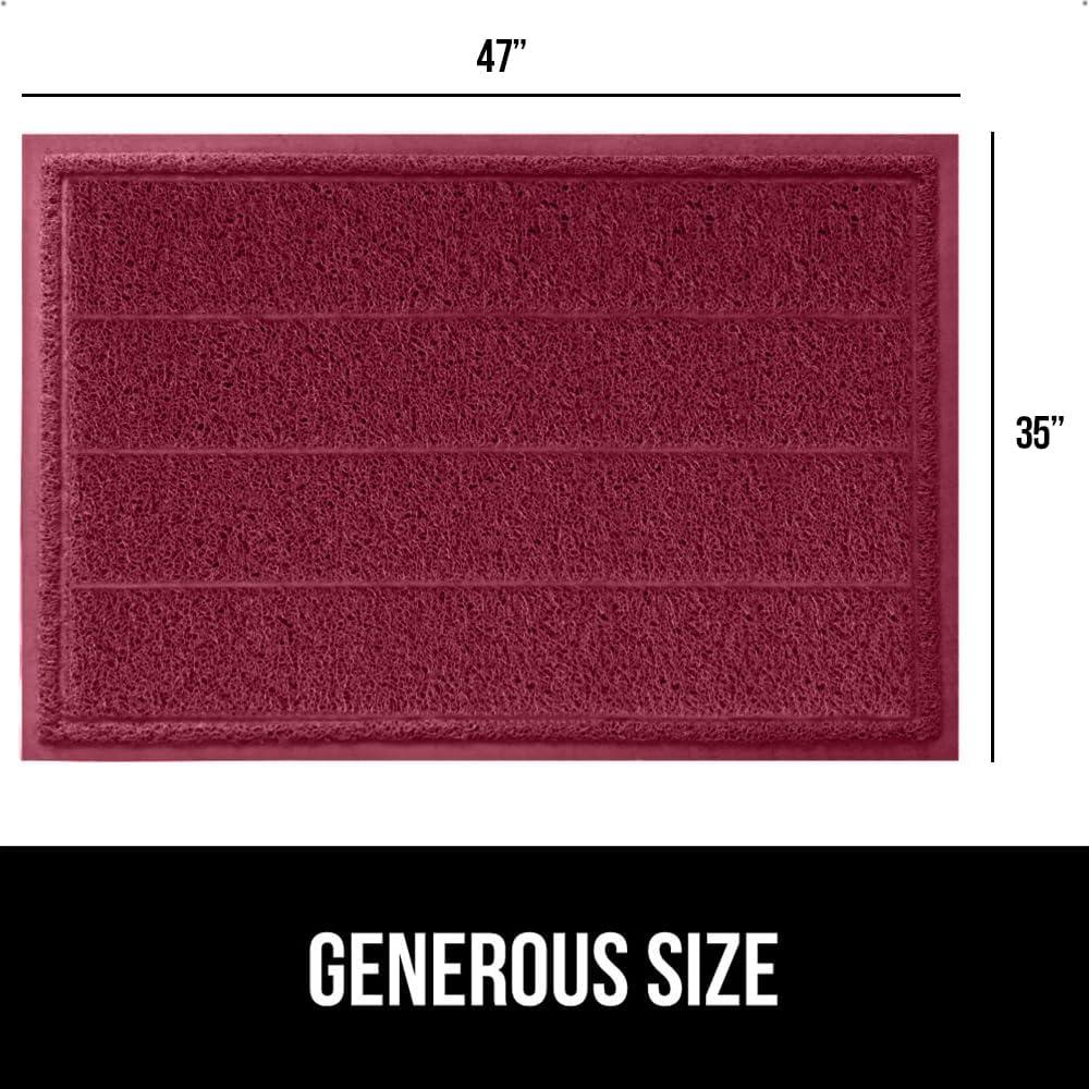 imageGORILLA GRIP Dirt Grabber Mesh Doormat LowProfile Stain and Fade Resistant Heavy Duty Quick Dry Striped Doormats Mats for Indoor or Outdoor Entry Shoe Scraper Garage Entrance Mat 47x35 Dark GrayBurgundy Wine