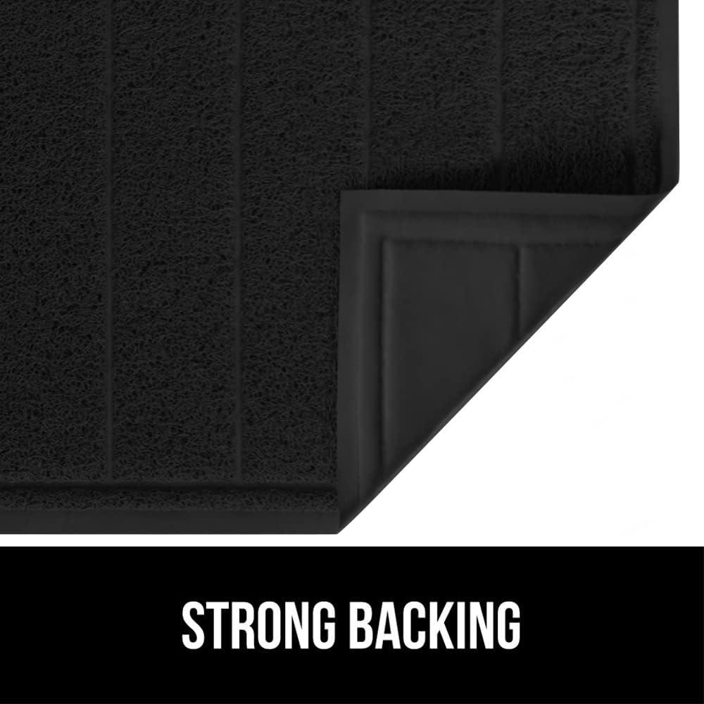 imageGORILLA GRIP Dirt Grabber Mesh Doormat LowProfile Stain and Fade Resistant Heavy Duty Quick Dry Striped Doormats Mats for Indoor or Outdoor Entry Shoe Scraper Garage Entrance Mat 47x35 Dark GrayBlack