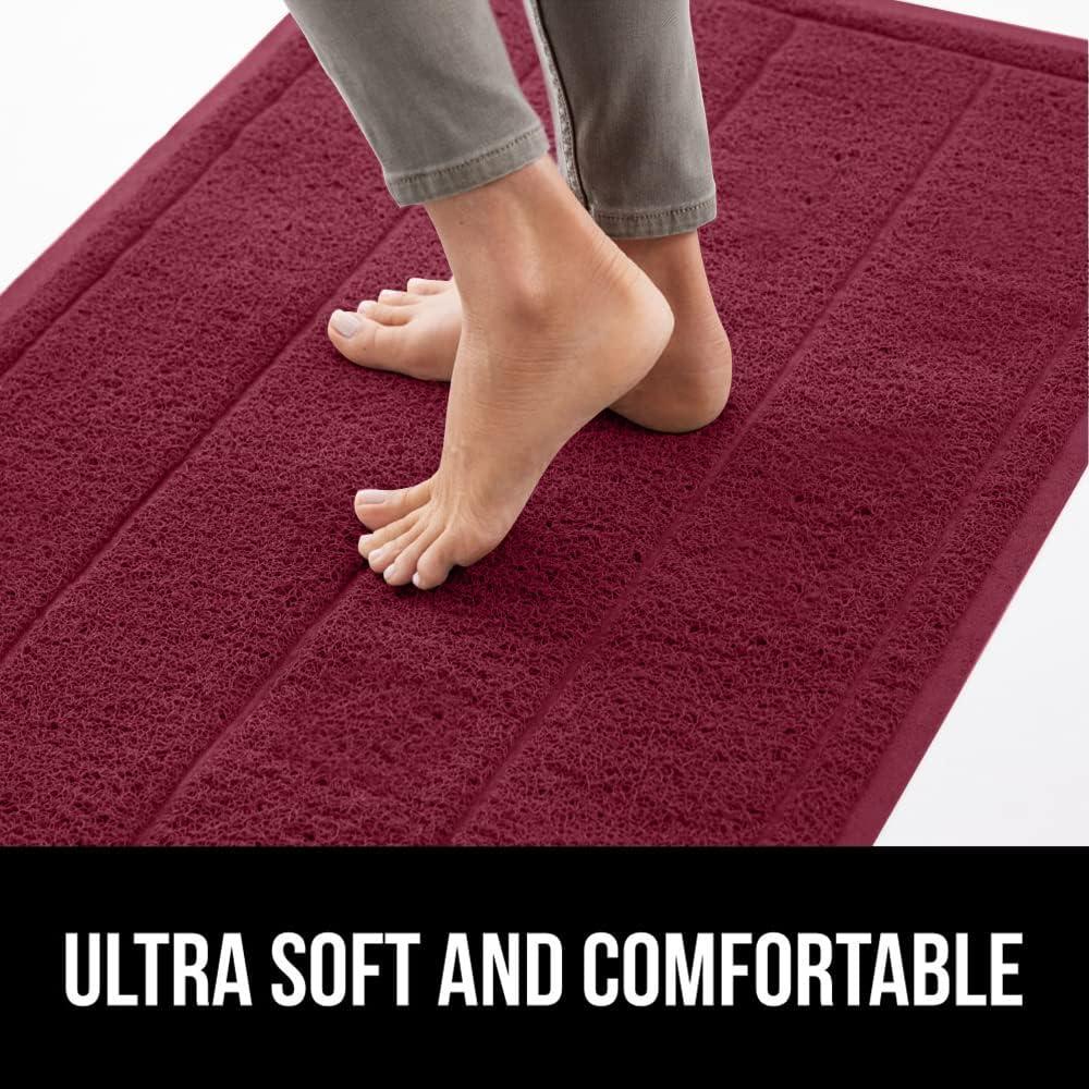 imageGORILLA GRIP Dirt Grabber Mesh Doormat LowProfile Stain and Fade Resistant Heavy Duty Quick Dry Striped Doormats Mats for Indoor or Outdoor Entry Shoe Scraper Garage Entrance Mat 47x35 Dark GrayBurgundy Wine