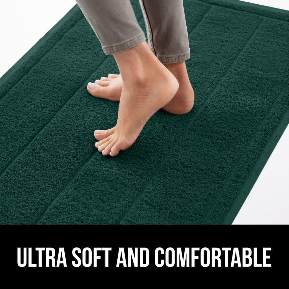imageGORILLA GRIP Dirt Grabber Mesh Doormat LowProfile Stain and Fade Resistant Heavy Duty Quick Dry Striped Doormats Mats for Indoor or Outdoor Entry Shoe Scraper Garage Entrance Mat 47x35 Dark GrayHunter Green