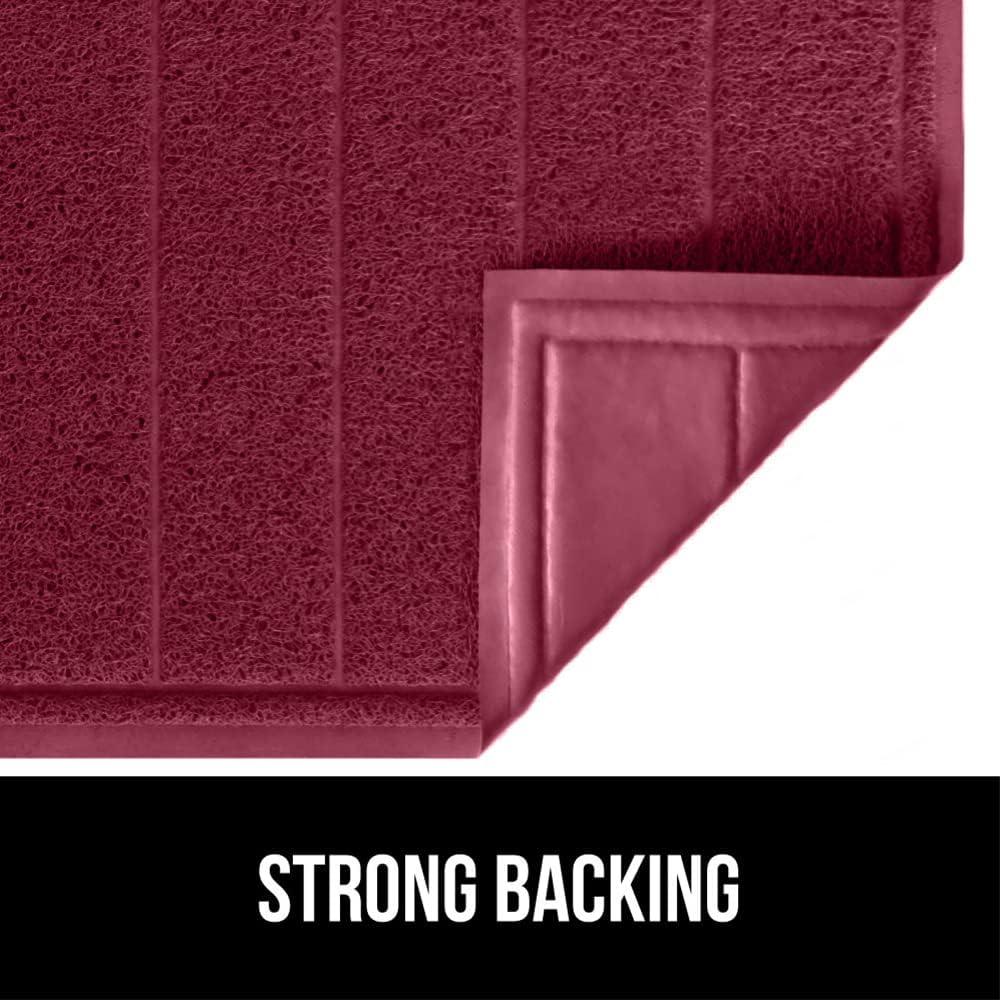 imageGORILLA GRIP Dirt Grabber Mesh Doormat LowProfile Stain and Fade Resistant Heavy Duty Quick Dry Striped Doormats Mats for Indoor or Outdoor Entry Shoe Scraper Garage Entrance Mat 47x35 Dark GrayBurgundy Wine