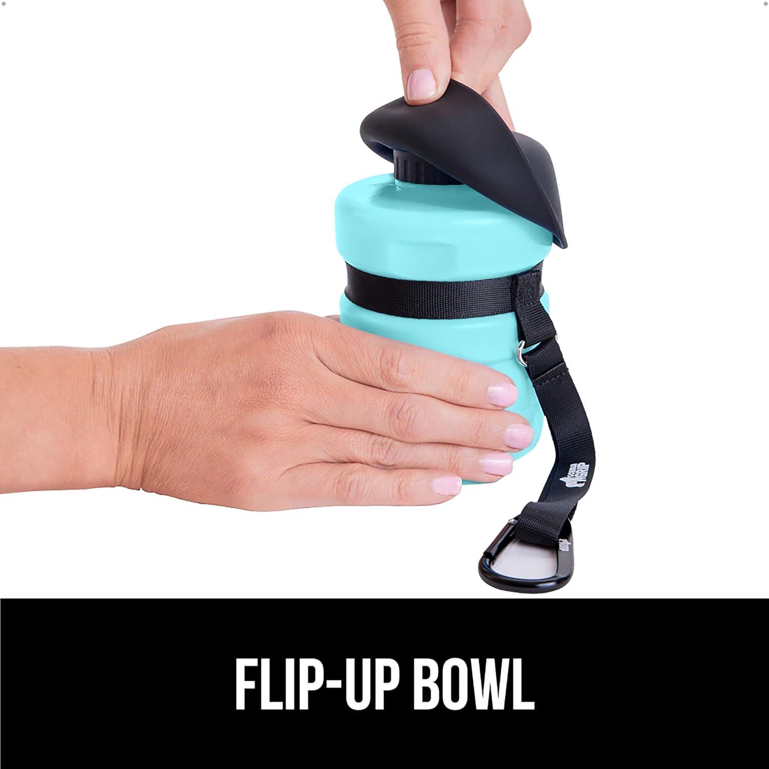 imageGORILLA GRIP Dog Water Bottle Portable Water Bowl Dispenser for Dogs 16 oz Leak Proof Pet Travel Squeeze Bottles Food Grade Silicone Pet Stocking to Go Puppy Essentials TurquoiseTurquoise