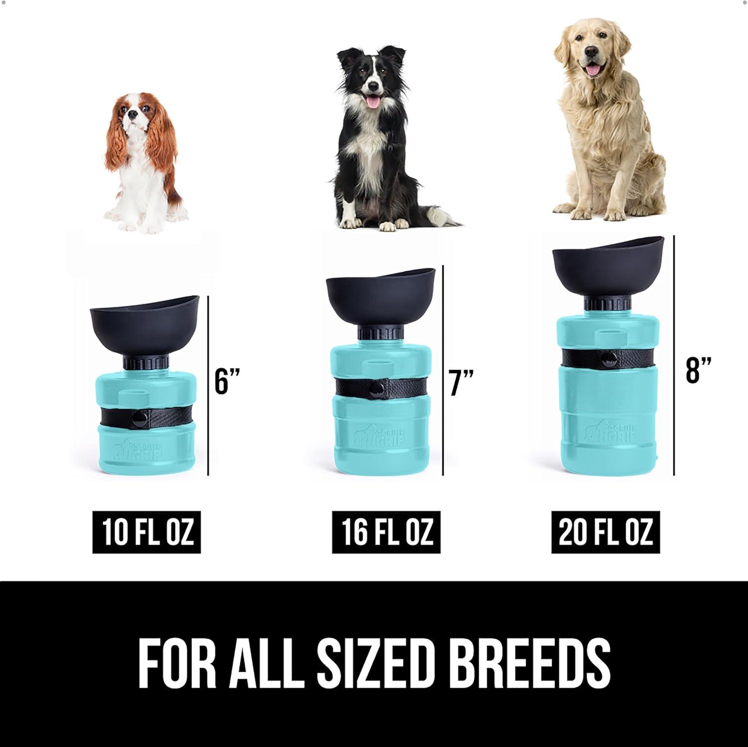 imageGORILLA GRIP Dog Water Bottle Portable Water Bowl Dispenser for Dogs 16 oz Leak Proof Pet Travel Squeeze Bottles Food Grade Silicone Pet Stocking to Go Puppy Essentials TurquoiseTurquoise