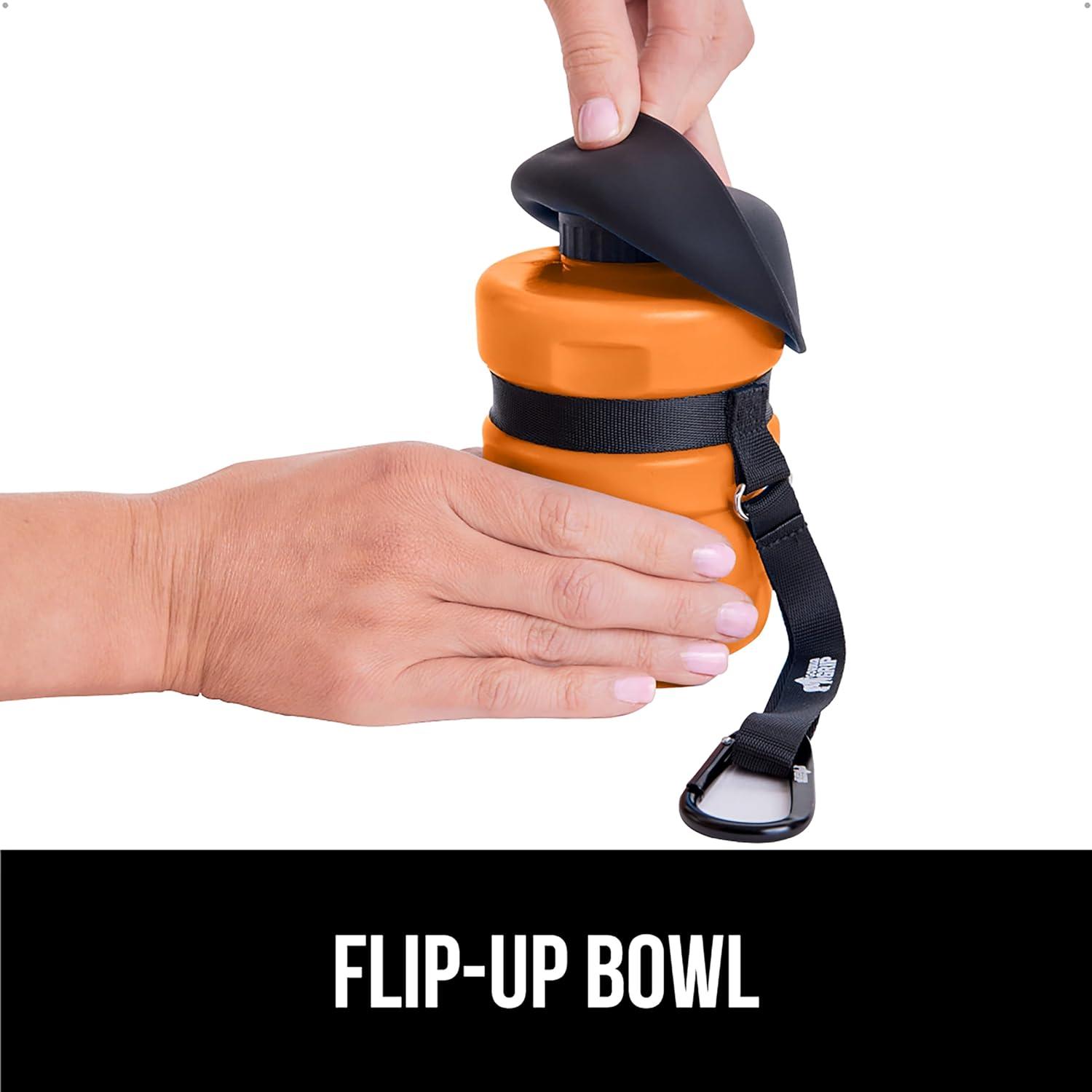 imageGORILLA GRIP Dog Water Bottle Portable Water Bowl Dispenser for Dogs 16 oz Leak Proof Pet Travel Squeeze Bottles Food Grade Silicone Pet Stocking to Go Puppy Essentials TurquoiseOrange