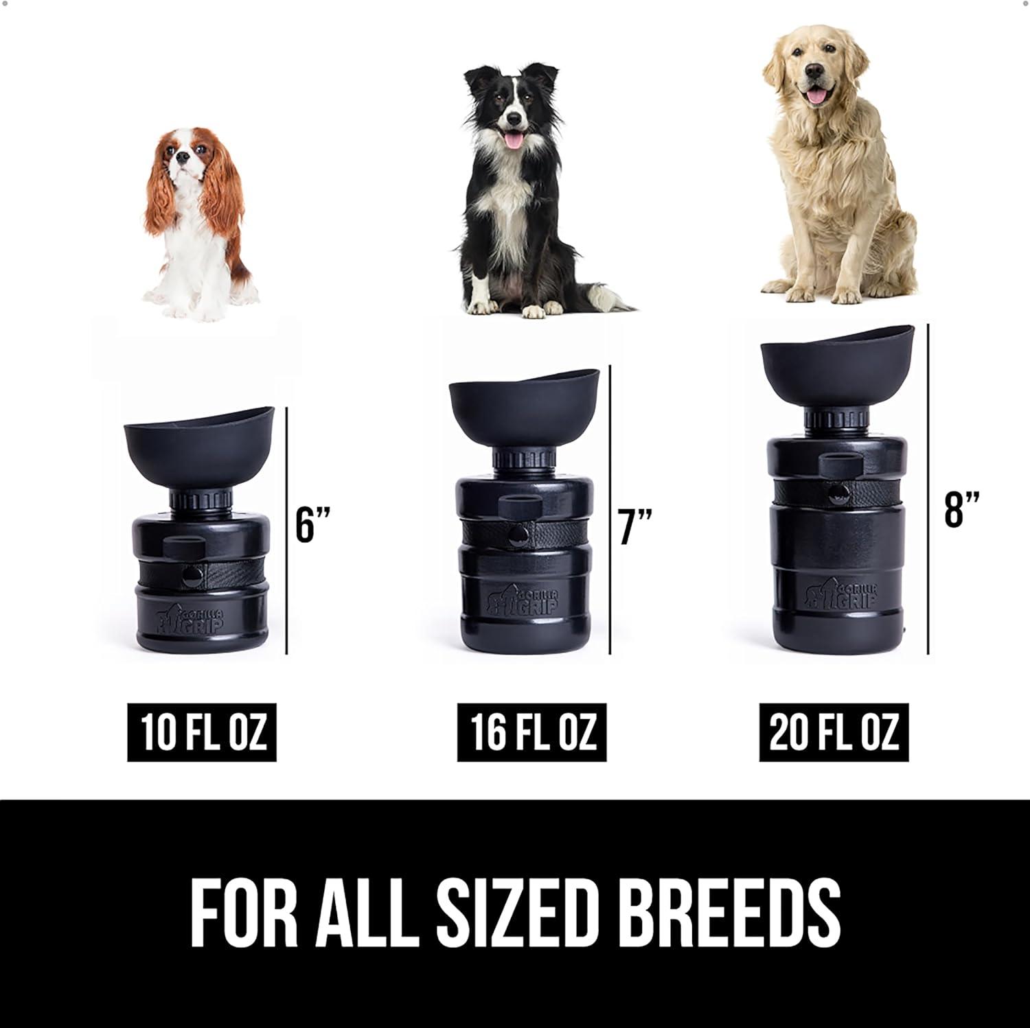 imageGORILLA GRIP Dog Water Bottle Portable Water Bowl Dispenser for Dogs 16 oz Leak Proof Pet Travel Squeeze Bottles Food Grade Silicone Pet Stocking to Go Puppy Essentials TurquoiseBlack