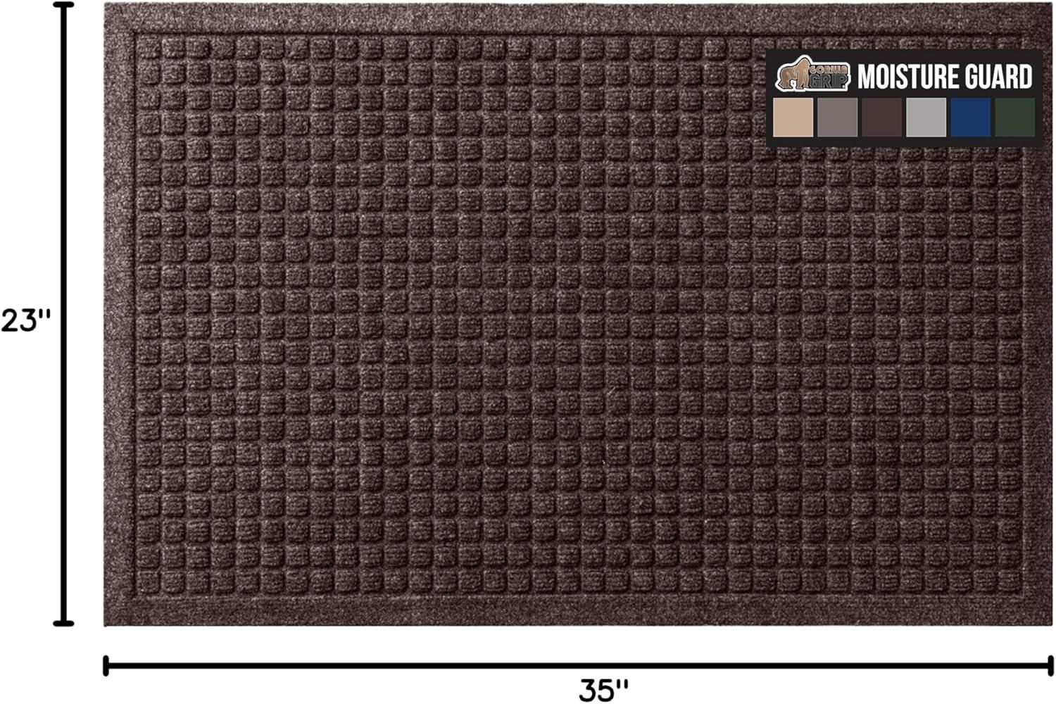imageGORILLA GRIP Front Door Mat Indoor Outdoor Ultra Absorbent HydroAbsorb Doormat Absorbs Up to 17 Cups of Water Stain and Fade Resistant Rubber Backing Doormats Captures Dirt 29x17 GreyCoffee