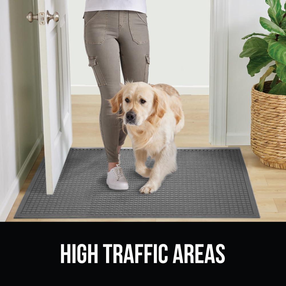 imageGORILLA GRIP Front Door Mat Indoor Outdoor Ultra Absorbent HydroAbsorb Doormat Absorbs Up to 17 Cups of Water Stain and Fade Resistant Rubber Backing Doormats Captures Dirt 29x17 GreyGrey