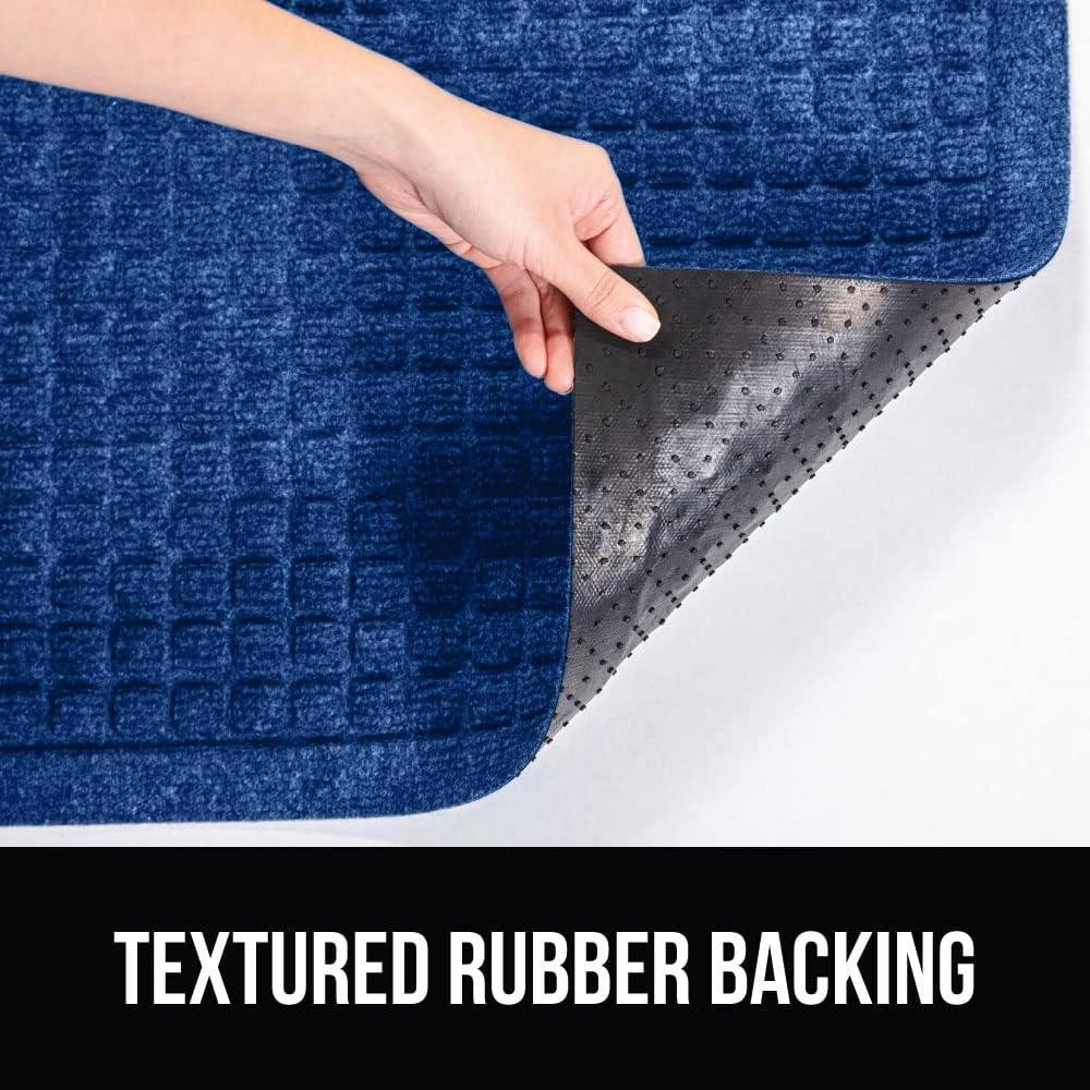 imageGORILLA GRIP Front Door Mat Indoor Outdoor Ultra Absorbent HydroAbsorb Doormat Absorbs Up to 17 Cups of Water Stain and Fade Resistant Rubber Backing Doormats Captures Dirt 29x17 GreyBlue