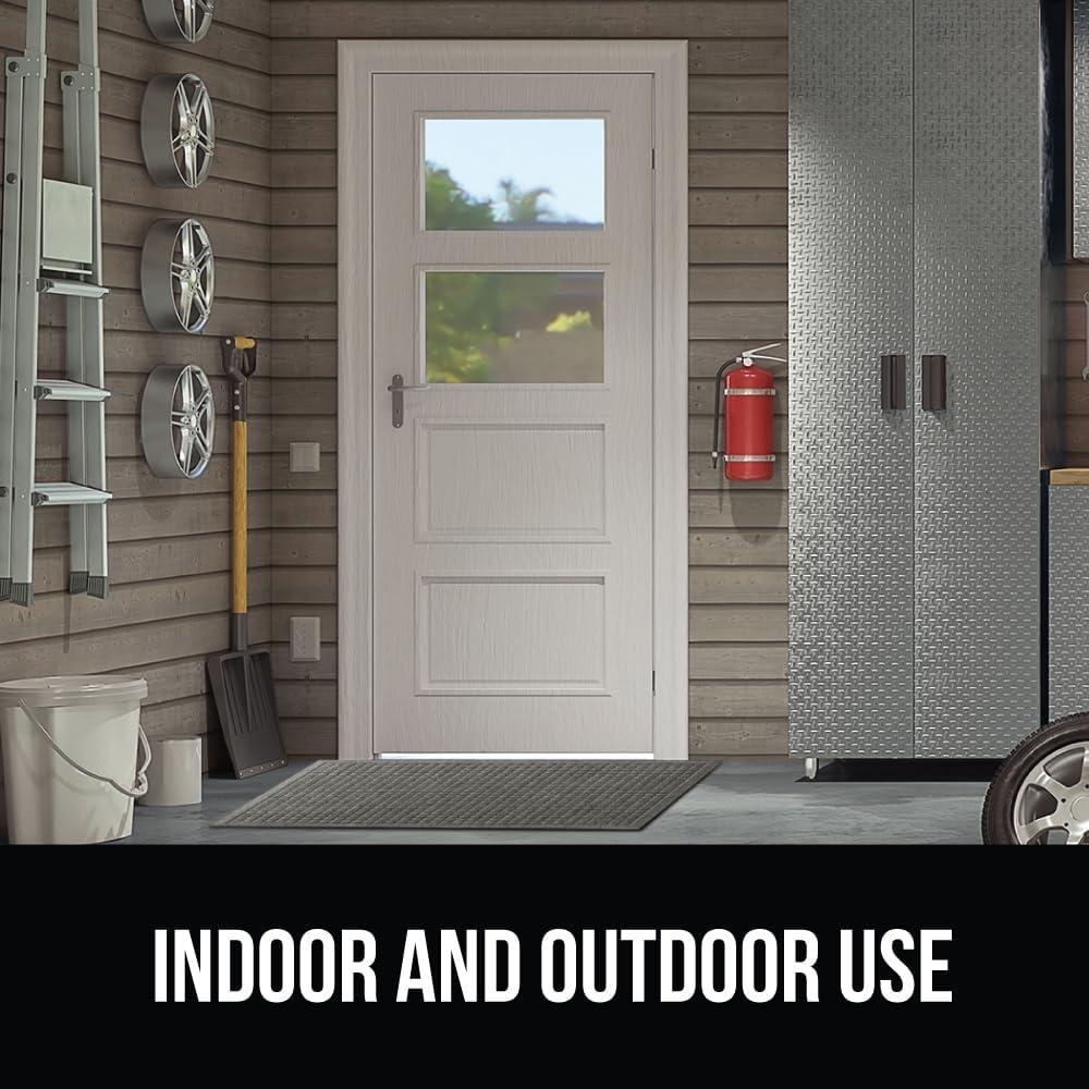 imageGORILLA GRIP Front Door Mat Indoor Outdoor Ultra Absorbent HydroAbsorb Doormat Absorbs Up to 17 Cups of Water Stain and Fade Resistant Rubber Backing Doormats Captures Dirt 29x17 GreyGrey