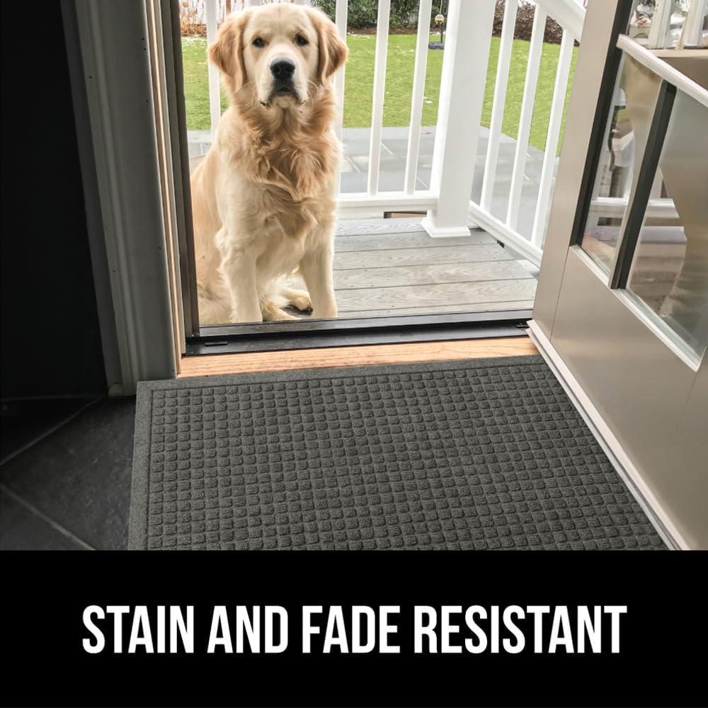 imageGORILLA GRIP Front Door Mat Indoor Outdoor Ultra Absorbent HydroAbsorb Doormat Absorbs Up to 17 Cups of Water Stain and Fade Resistant Rubber Backing Doormats Captures Dirt 29x17 GreyGrey
