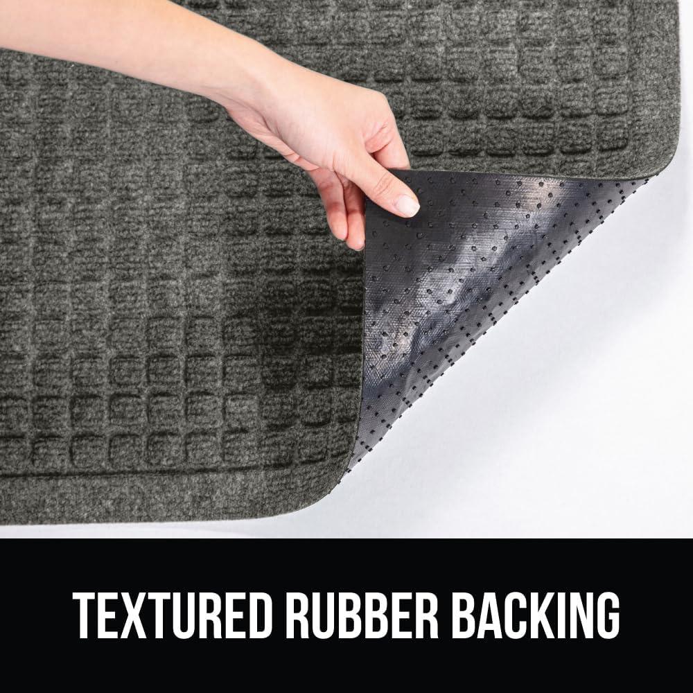 imageGORILLA GRIP Front Door Mat Indoor Outdoor Ultra Absorbent HydroAbsorb Doormat Absorbs Up to 17 Cups of Water Stain and Fade Resistant Rubber Backing Doormats Captures Dirt 29x17 GreyGrey