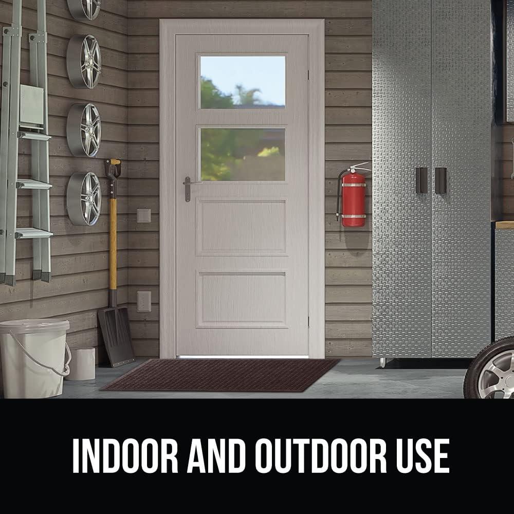 imageGORILLA GRIP Front Door Mat Indoor Outdoor Ultra Absorbent HydroAbsorb Doormat Absorbs Up to 17 Cups of Water Stain and Fade Resistant Rubber Backing Doormats Captures Dirt 29x17 GreyCoffee
