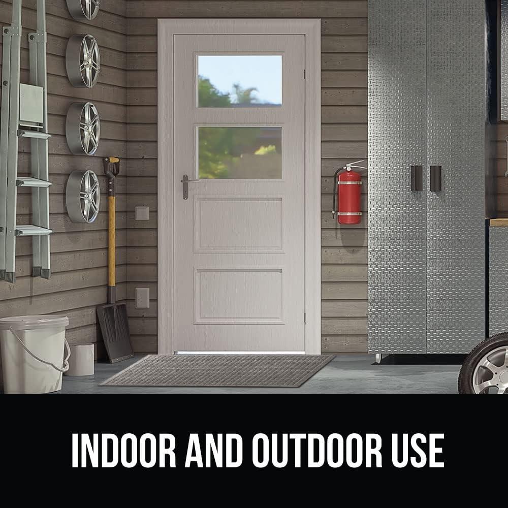 imageGORILLA GRIP Front Door Mat Indoor Outdoor Ultra Absorbent HydroAbsorb Doormat Absorbs Up to 17 Cups of Water Stain and Fade Resistant Rubber Backing Doormats Captures Dirt 29x17 GreyBlue