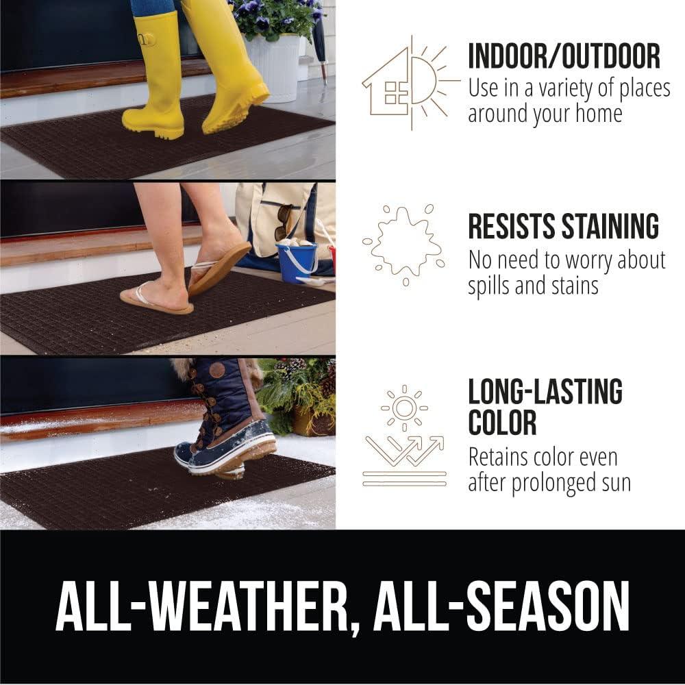 imageGORILLA GRIP Front Door Mat Indoor Outdoor Ultra Absorbent HydroAbsorb Doormat Absorbs Up to 17 Cups of Water Stain and Fade Resistant Rubber Backing Doormats Captures Dirt 29x17 GreyCoffee
