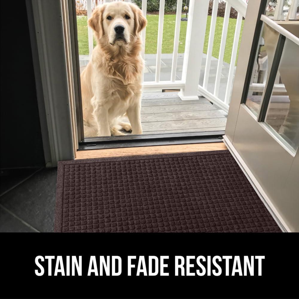 imageGORILLA GRIP Front Door Mat Indoor Outdoor Ultra Absorbent HydroAbsorb Doormat Absorbs Up to 17 Cups of Water Stain and Fade Resistant Rubber Backing Doormats Captures Dirt 29x17 GreyCoffee