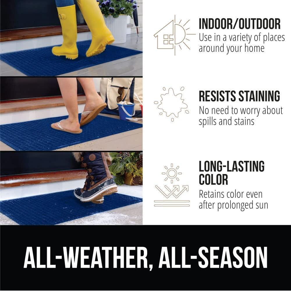 imageGORILLA GRIP Front Door Mat Indoor Outdoor Ultra Absorbent HydroAbsorb Doormat Absorbs Up to 17 Cups of Water Stain and Fade Resistant Rubber Backing Doormats Captures Dirt 29x17 GreyBlue