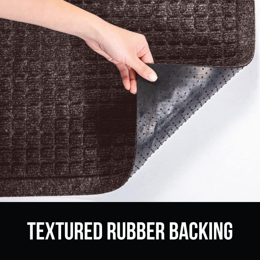 imageGORILLA GRIP Front Door Mat Indoor Outdoor Ultra Absorbent HydroAbsorb Doormat Absorbs Up to 17 Cups of Water Stain and Fade Resistant Rubber Backing Doormats Captures Dirt 29x17 GreyCoffee